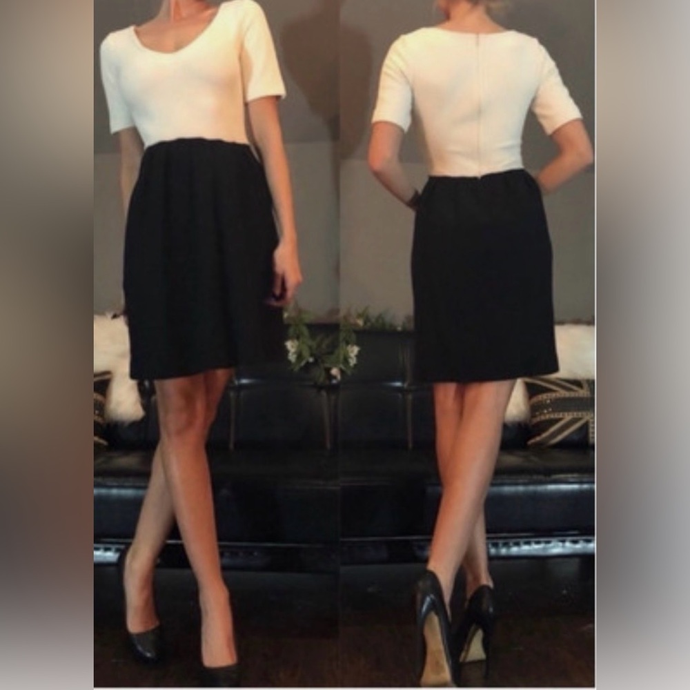Anthropology Ganni Black and white Midi dress sz XS EUC